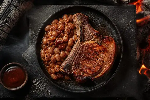 Ricetta Pork Chop con Fagioli alla Bud