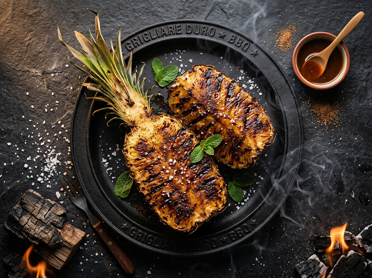 Ricetta Ananas alla griglia col rub dolce — Grigliare Duro
