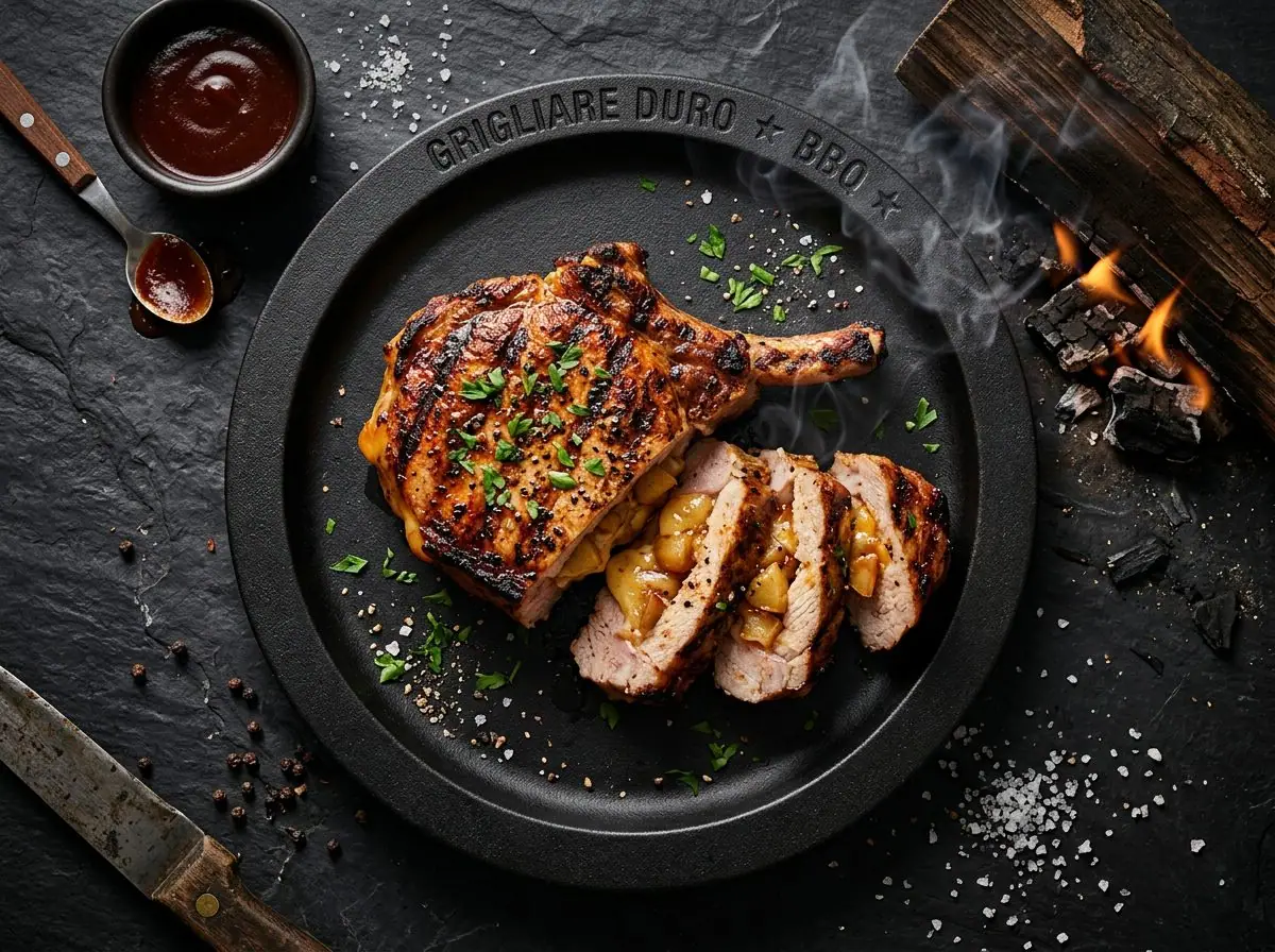 Ricetta Braciole Ripiene Mela e Cheddar — Grigliare Duro