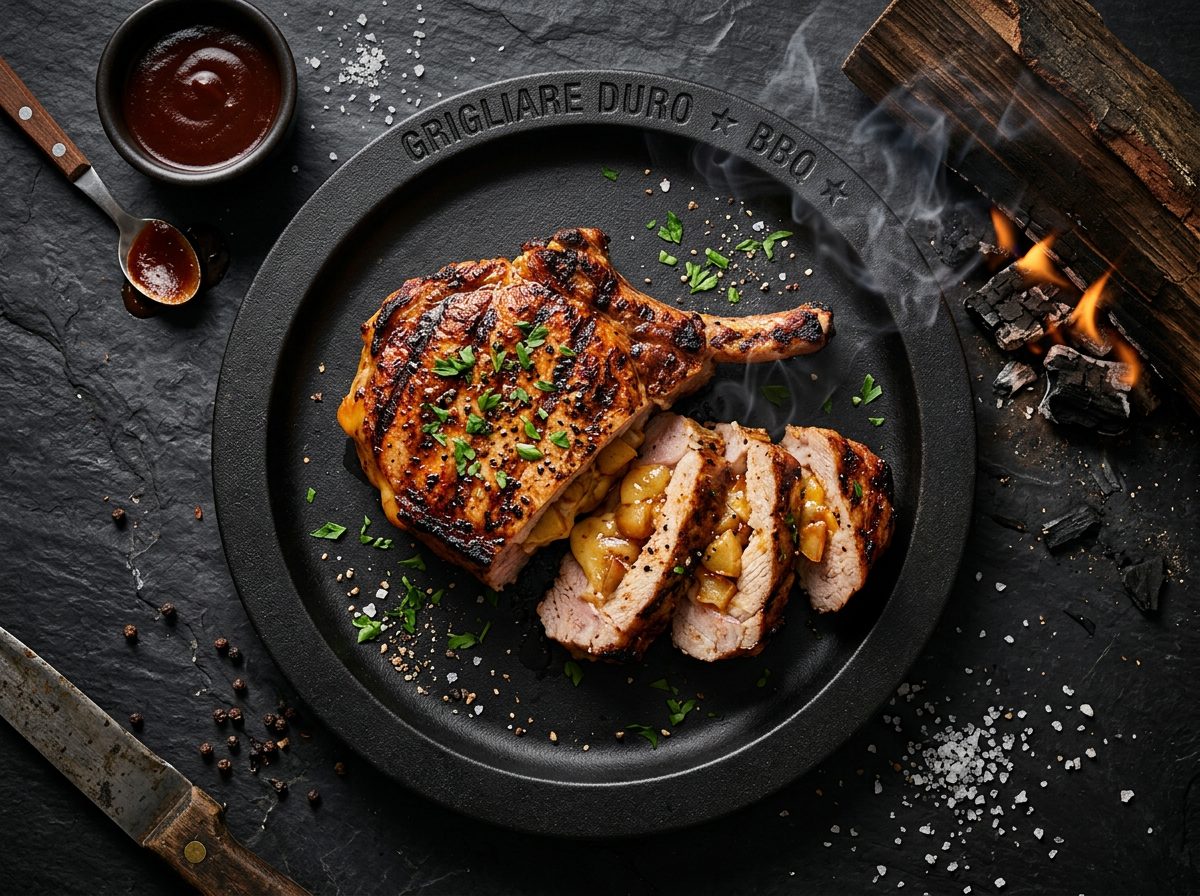 Ricetta Braciole Ripiene Mela e Cheddar — Grigliare Duro