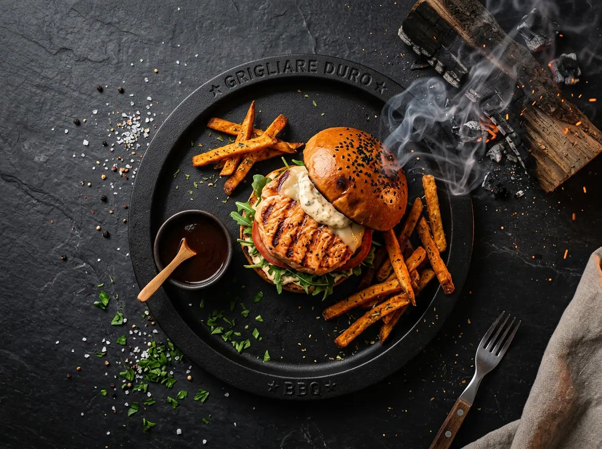 Ricetta Burger di Salmone alla Griglia — Grigliare Duro