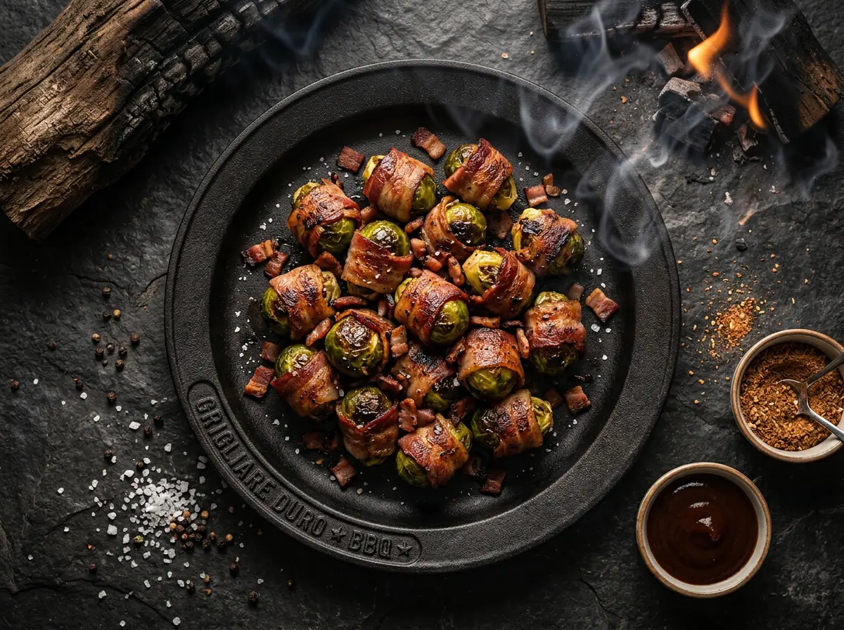 Ricetta Cavolini di Bruxelles Affumicati con Bacon — Grigliare Duro