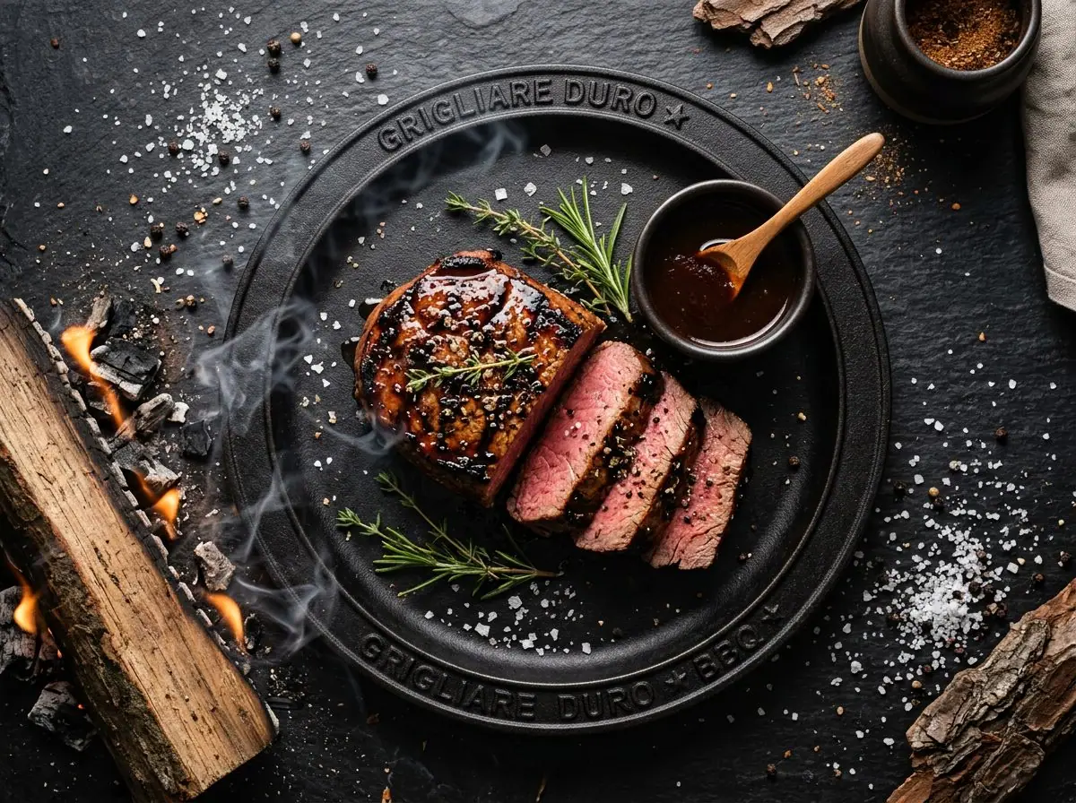 Ricetta Filetto Glassato Acero e Bourbon — Grigliare Duro