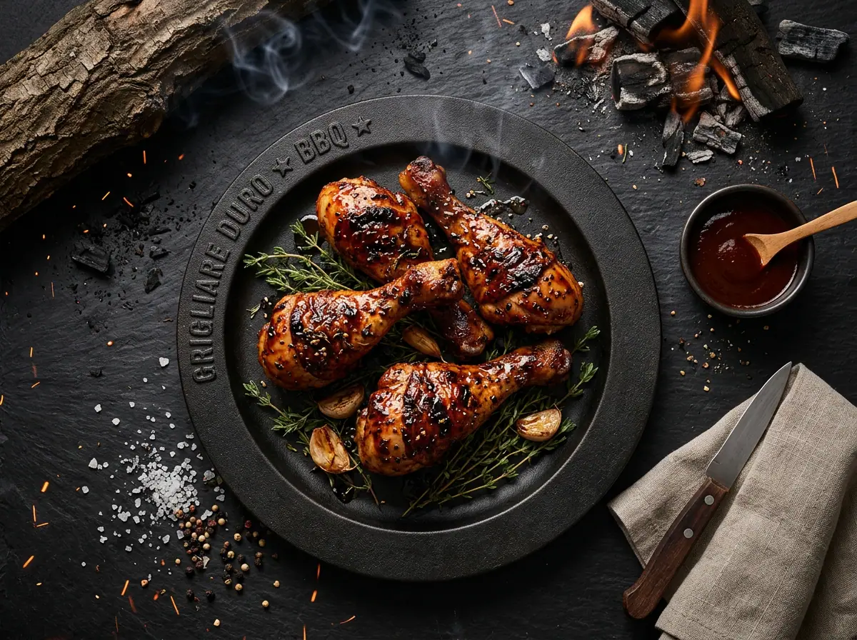 Ricetta Fusi di Pollo Sticky BBQ — Grigliare Duro