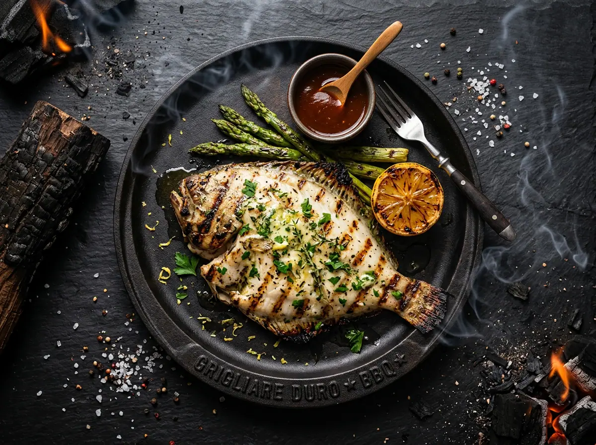 Ricetta Halibut alla Griglia con Burro al Limone — Grigliare Duro