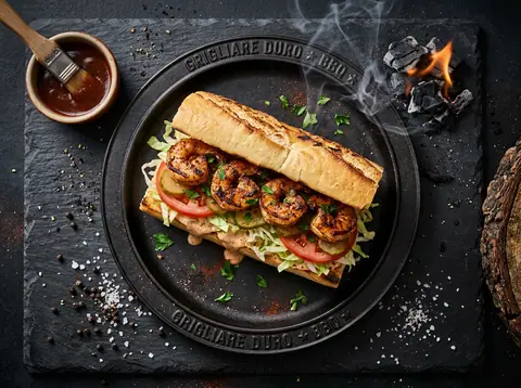 Ricetta Po' boy di gamberi alla griglia