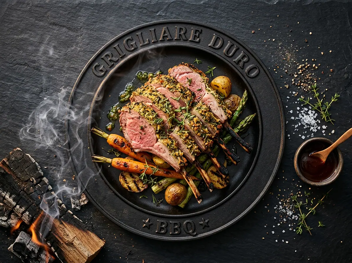 Ricetta Rack d'Agnello in Crosta di Erbe — Grigliare Duro