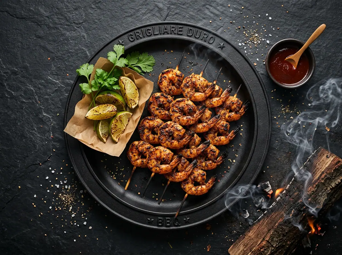 Ricetta Spiedini di gamberi cajun — Grigliare Duro